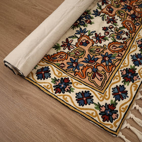 Original Kashmiri Chain Stitch Crewel Hand Embroidery Rug / Carpet (4 x 2.5 Feet) 20