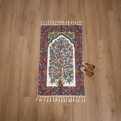 Original Kashmiri Chain Stitch Crewel Hand Embroidery Rug / Carpet (4 x 2.5 Feet) 21