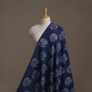 Blue - Hand Block Indigo Bagru Print Natural Dyed Cotton Fabric 07