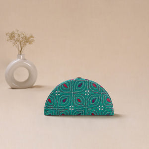 Green - Bengal Kantha Work Handcrafted Jewellery Box 07
