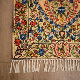 Original Kashmiri Chain Stitch Crewel Hand Embroidery Rug / Carpet (4 x 2.5 Feet) 22