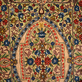 Original Kashmiri Chain Stitch Crewel Hand Embroidery Rug / Carpet (4 x 2.5 Feet) 22