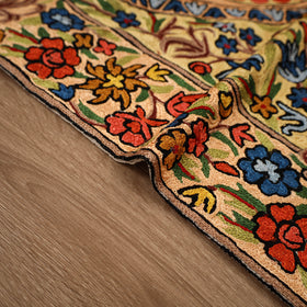 Original Kashmiri Chain Stitch Crewel Hand Embroidery Rug / Carpet (4 x 2.5 Feet) 22