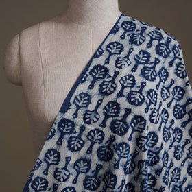 Blue - Hand Block Indigo Bagru Print Natural Dyed Cotton Fabric 09