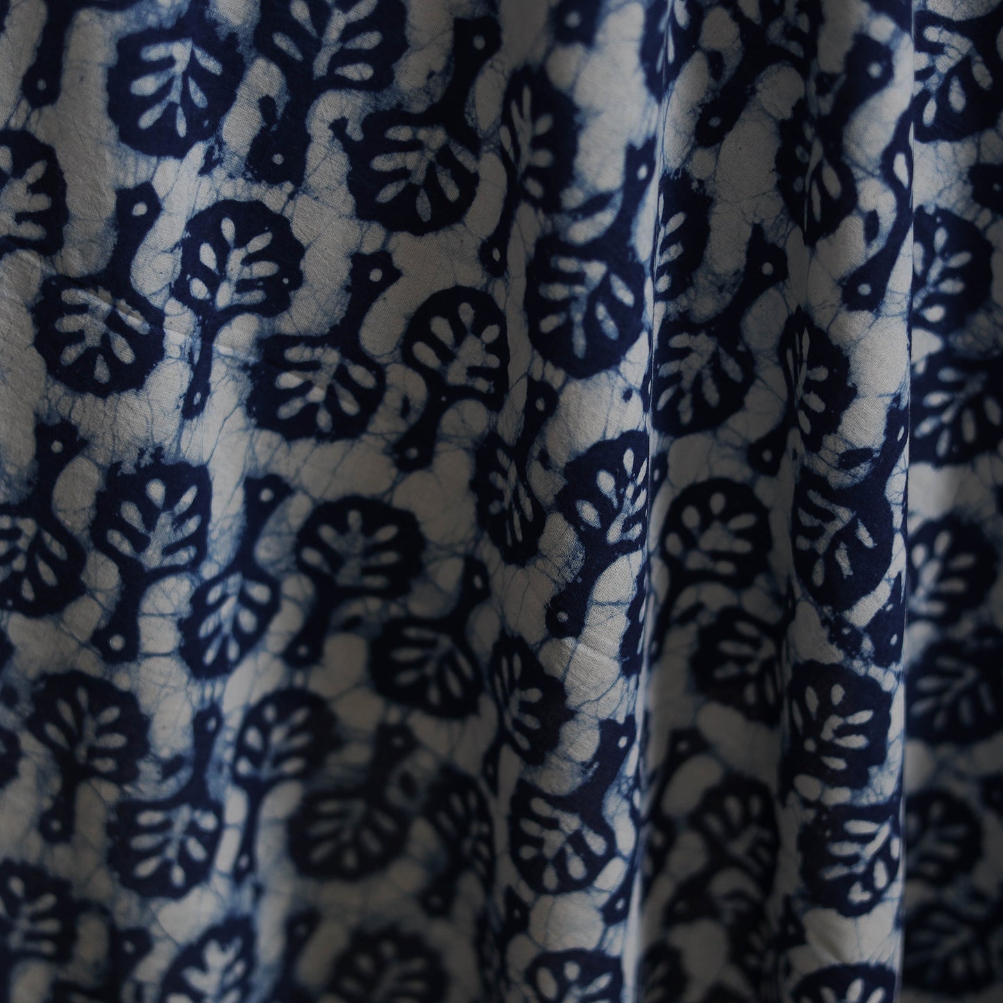 Blue - Hand Block Indigo Bagru Print Natural Dyed Cotton Fabric 09
