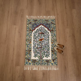 Original Kashmiri Chain Stitch Crewel Hand Embroidery Rug / Carpet (4 x 2.5 Feet) 23