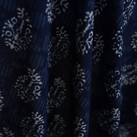 Blue - Hand Block Indigo Bagru Print Natural Dyed Cotton Fabric 10