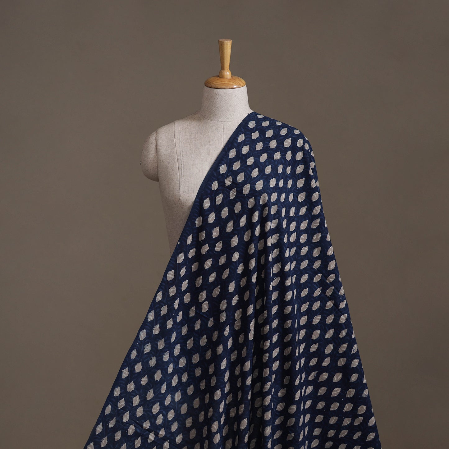 Blue - Hand Block Indigo Bagru Print Natural Dyed Cotton Fabric 11