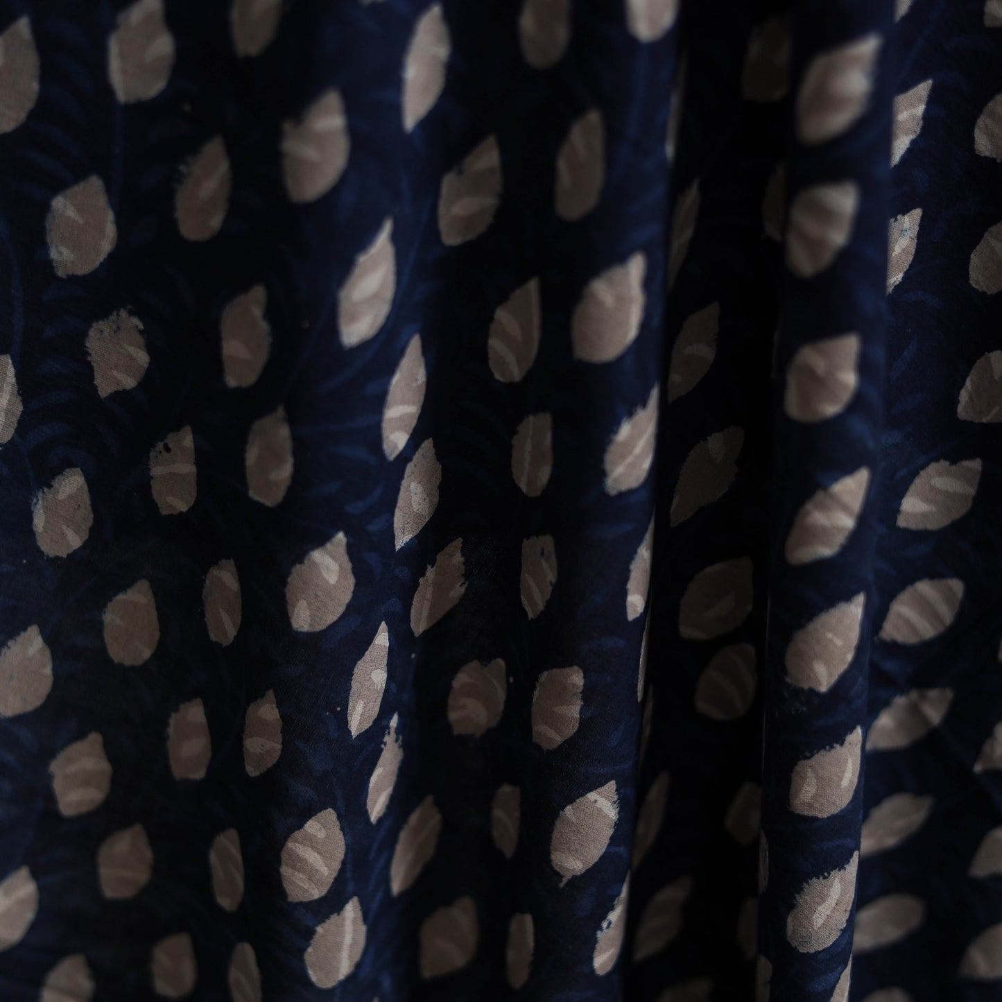Blue - Hand Block Indigo Bagru Print Natural Dyed Cotton Fabric 11