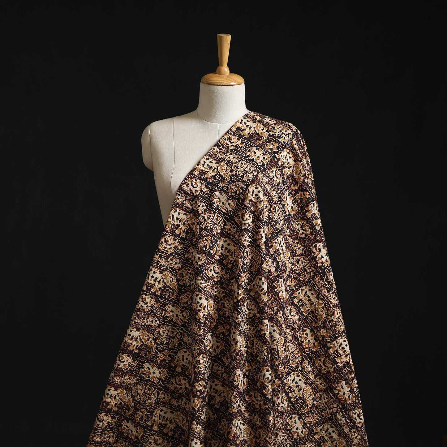 Natural Dyed Hand Block Print Cotton Pedana Kalamkari Fabric 23