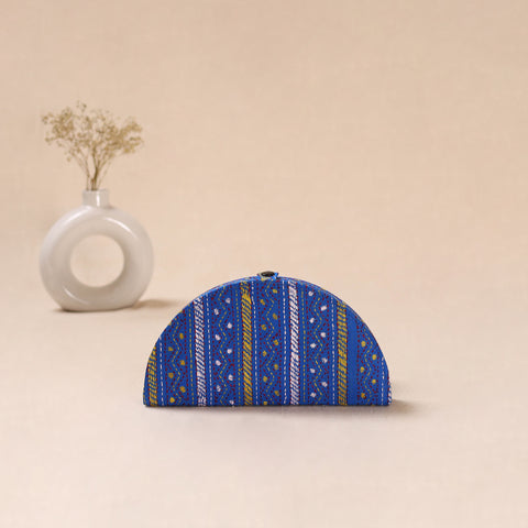 Blue - Bengal Kantha Work Handcrafted Jewellery Box 04