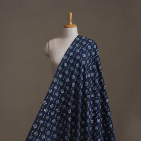 Blue - Hand Block Indigo Bagru Print Natural Dyed Cotton Fabric 12