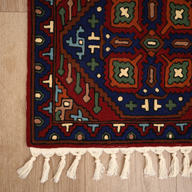 Original Kashmiri Chain Stitch Crewel Hand Embroidery Rug / Carpet (3 x 2 Feet) 24