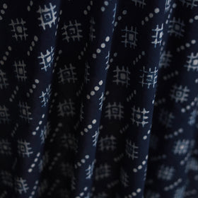 Blue - Hand Block Indigo Bagru Print Natural Dyed Cotton Fabric 12