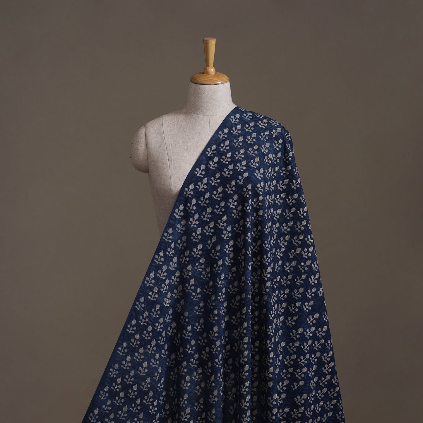 Blue - Hand Block Indigo Bagru Print Natural Dyed Cotton Fabric 13