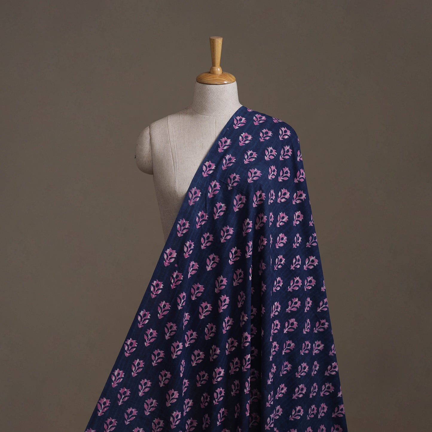 Blue - Hand Block Indigo Bagru Print Natural Dyed Cotton Fabric 15