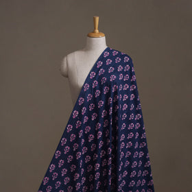Blue - Hand Block Indigo Bagru Print Natural Dyed Cotton Fabric 15