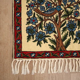 Original Kashmiri Chain Stitch Crewel Hand Embroidery Rug / Carpet (3 x 2 Feet) 25