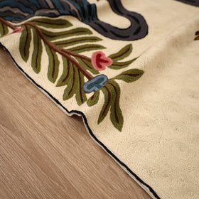 Original Kashmiri Chain Stitch Crewel Hand Embroidery Rug / Carpet (3 x 2 Feet) 26