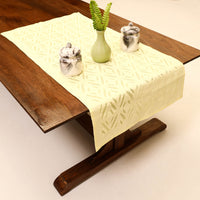 Applique Cut work Cotton Table Runner (35 x 17 in)