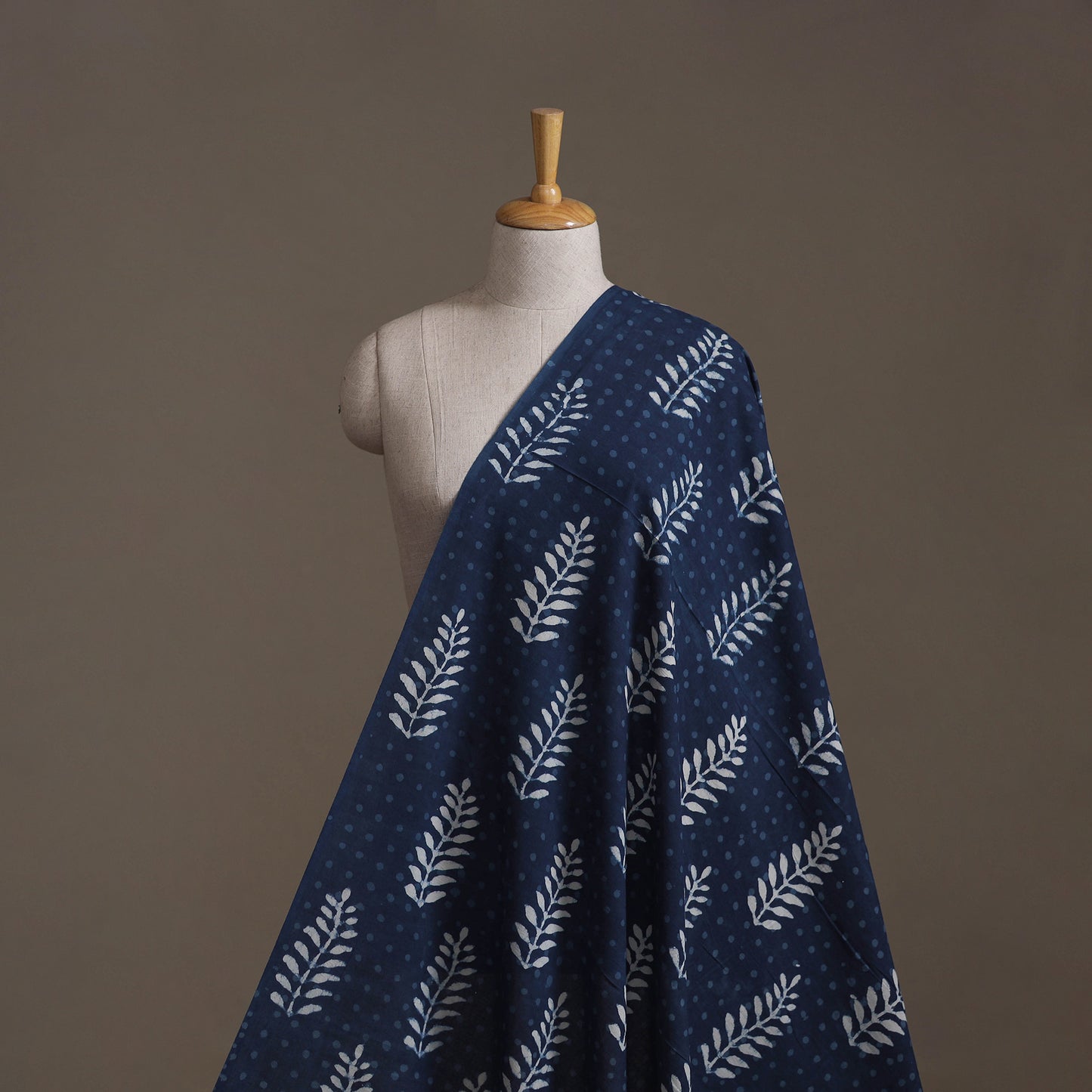 Blue - Hand Block Indigo Bagru Print Natural Dyed Cotton Fabric 18
