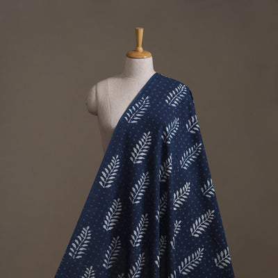 Blue - Hand Block Indigo Bagru Print Natural Dyed Cotton Fabric 18