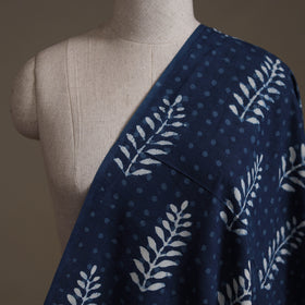Blue - Hand Block Indigo Bagru Print Natural Dyed Cotton Fabric 18