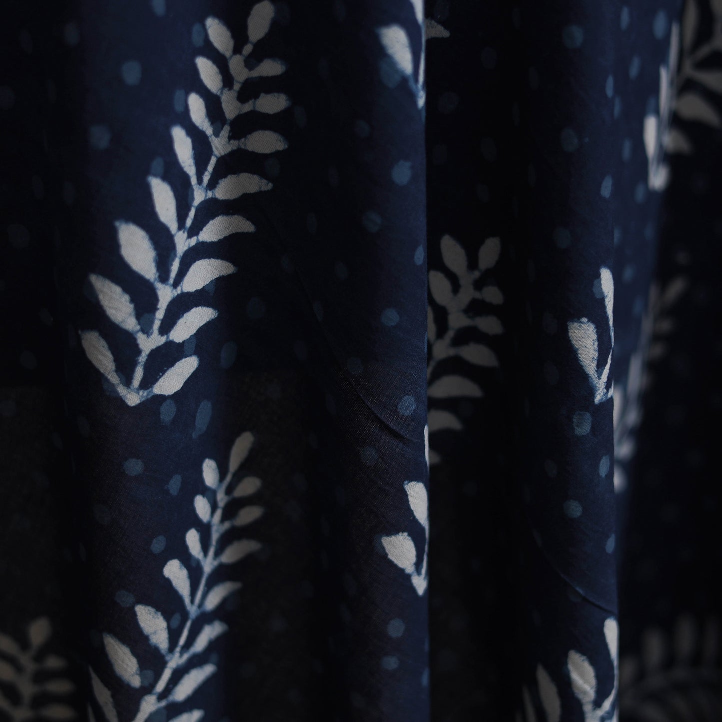 Blue - Hand Block Indigo Bagru Print Natural Dyed Cotton Fabric 18