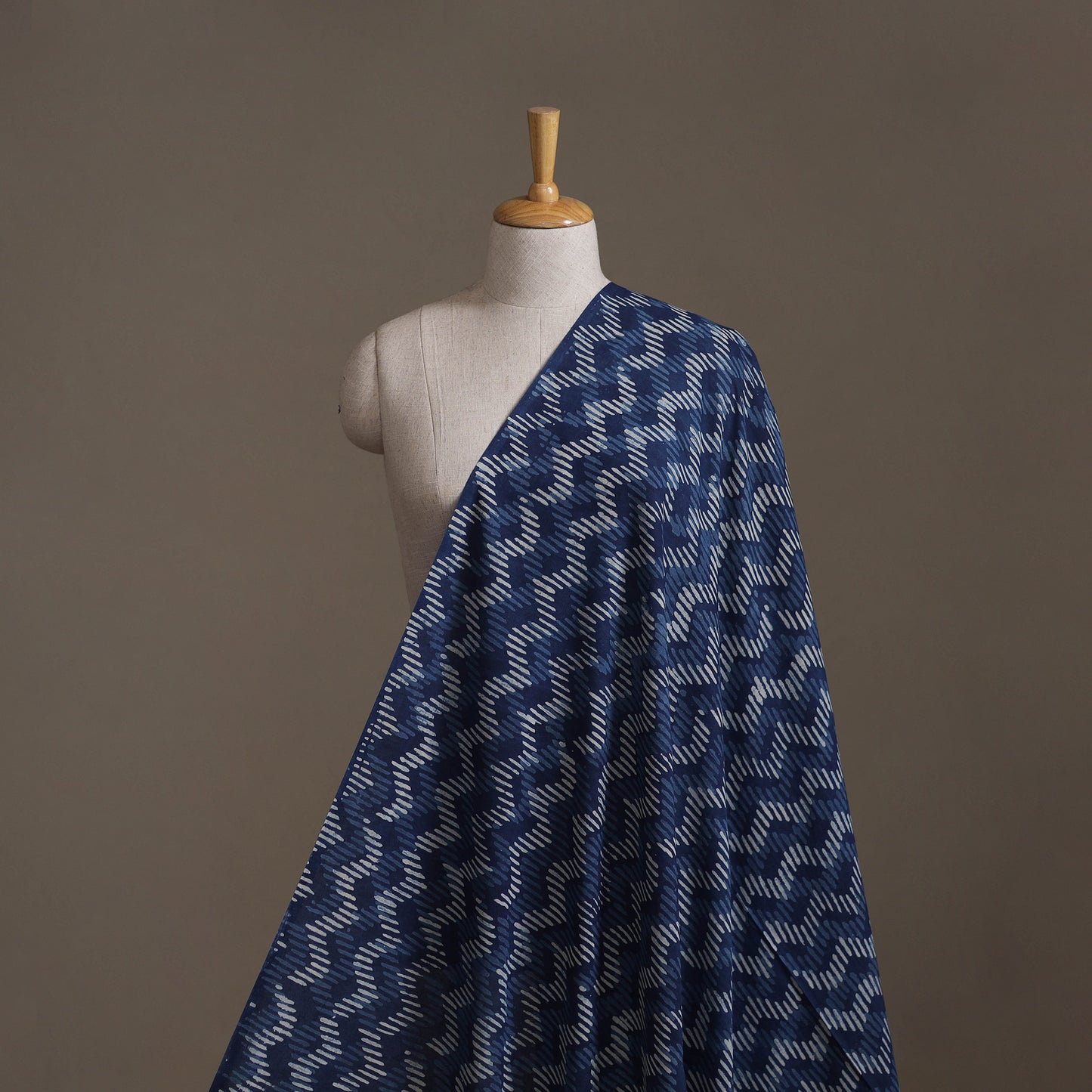 Blue - Hand Block Indigo Bagru Print Natural Dyed Cotton Fabric 19