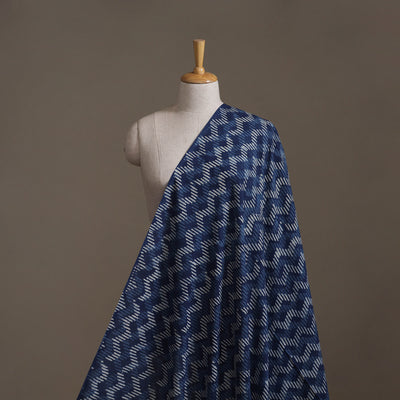 Blue - Hand Block Indigo Bagru Print Natural Dyed Cotton Fabric 19