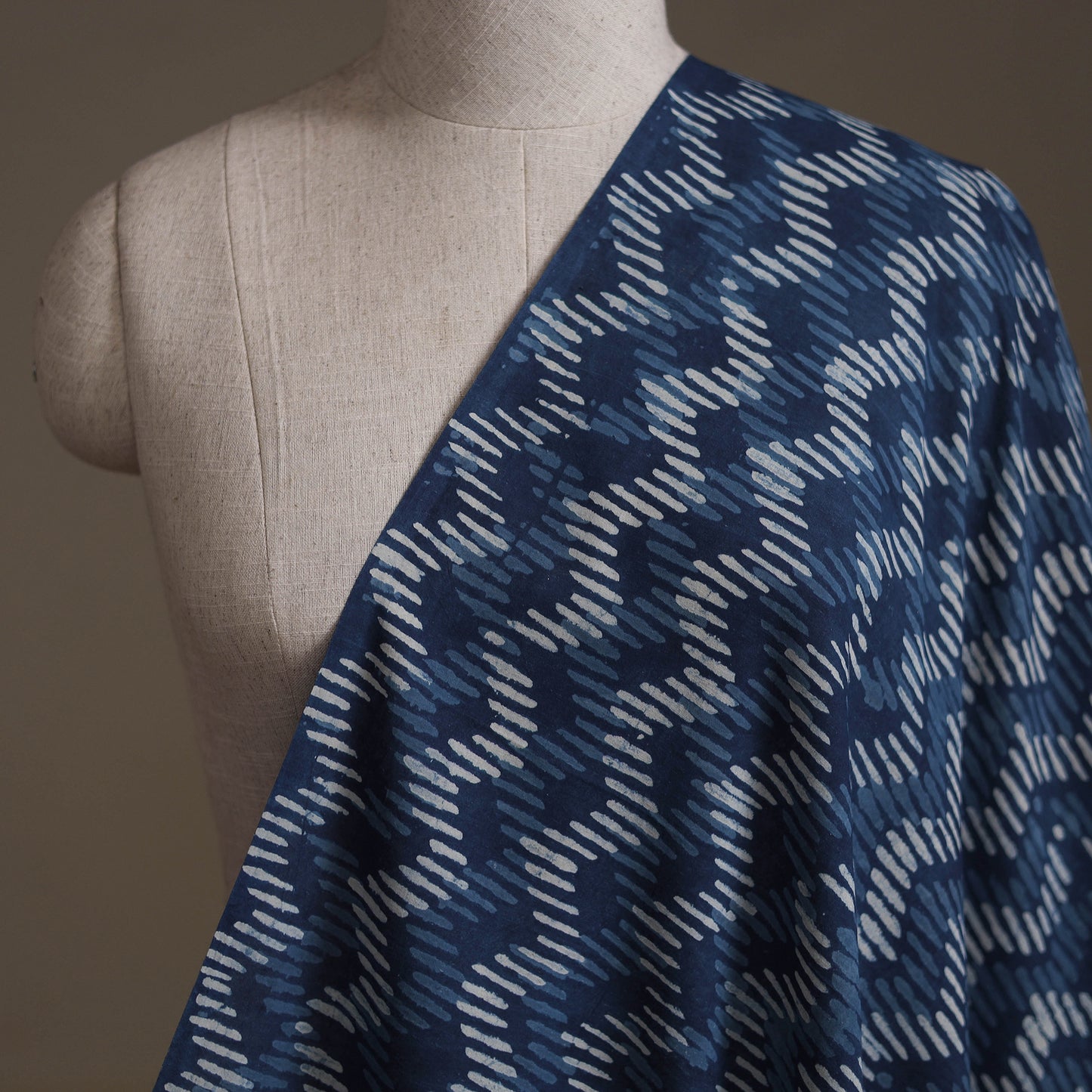 Blue - Hand Block Indigo Bagru Print Natural Dyed Cotton Fabric 19