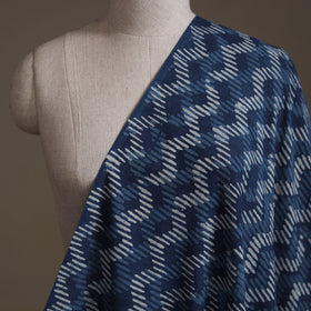 Blue - Hand Block Indigo Bagru Print Natural Dyed Cotton Fabric 19