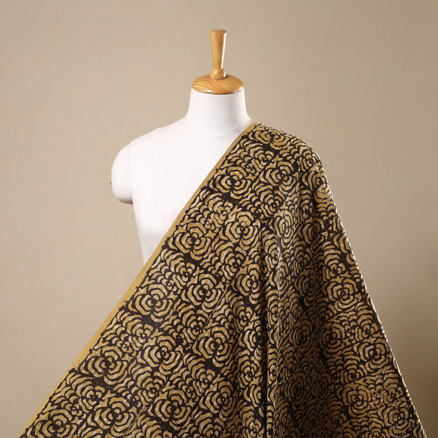 Brown Natural Dyed Cotton Bindaas Block Print Fabric