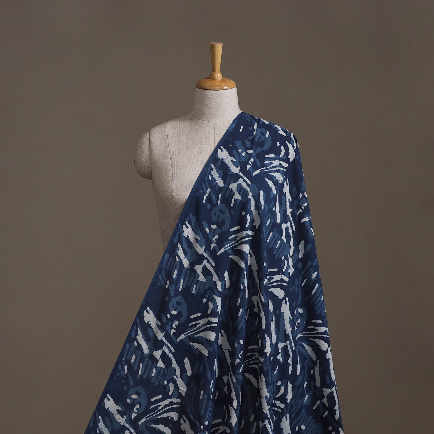 Blue - Hand Block Indigo Bagru Print Natural Dyed Cotton Fabric 21