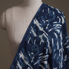 Blue - Hand Block Indigo Bagru Print Natural Dyed Cotton Fabric 21
