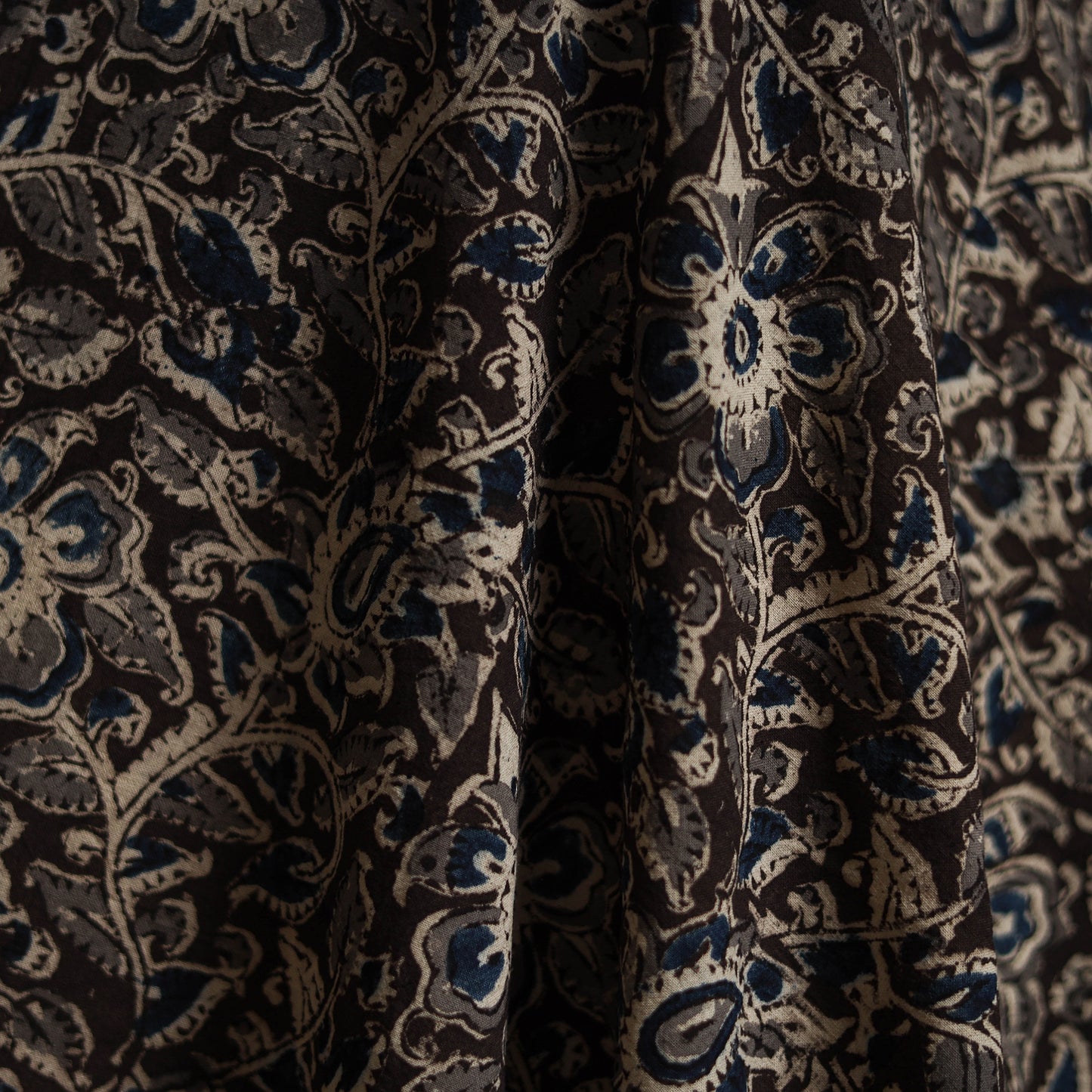 Pedana Block Print Natural Dyed Cotton Kalamkari Fabric 03