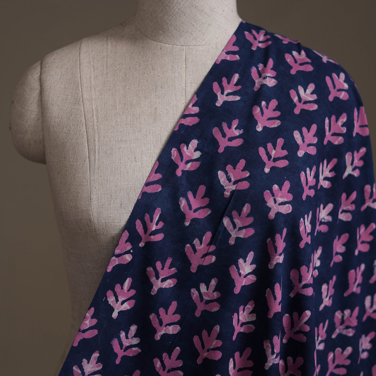 Blue - Hand Block Indigo Bagru Print Natural Dyed Cotton Fabric 20
