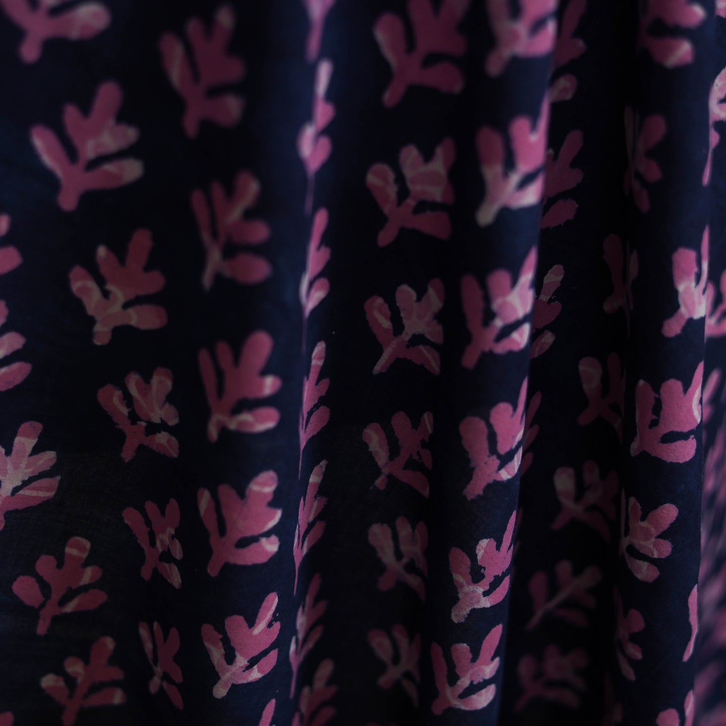 Blue - Hand Block Indigo Bagru Print Natural Dyed Cotton Fabric 20