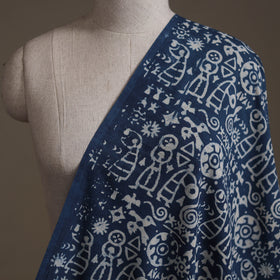 Blue - Hand Block Indigo Bagru Print Natural Dyed Cotton Fabric 22