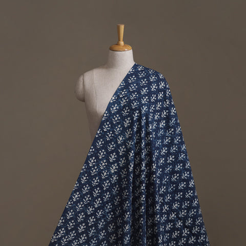 Blue - Hand Block Indigo Bagru Print Natural Dyed Cotton Fabric 23