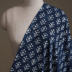 Blue - Hand Block Indigo Bagru Print Natural Dyed Cotton Fabric 23
