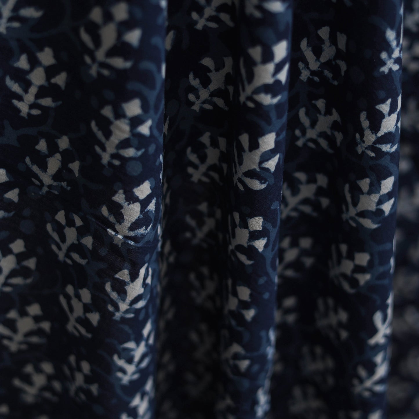 Blue - Hand Block Indigo Bagru Print Natural Dyed Cotton Fabric 23