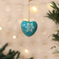 Kashmiri Handpainted Paper Mache Heart Hanging for Home Decor 16