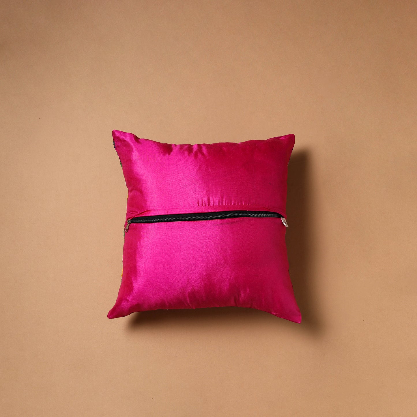 Floral Hand Embroidered Cushion Cover (16 x 16 in) 04