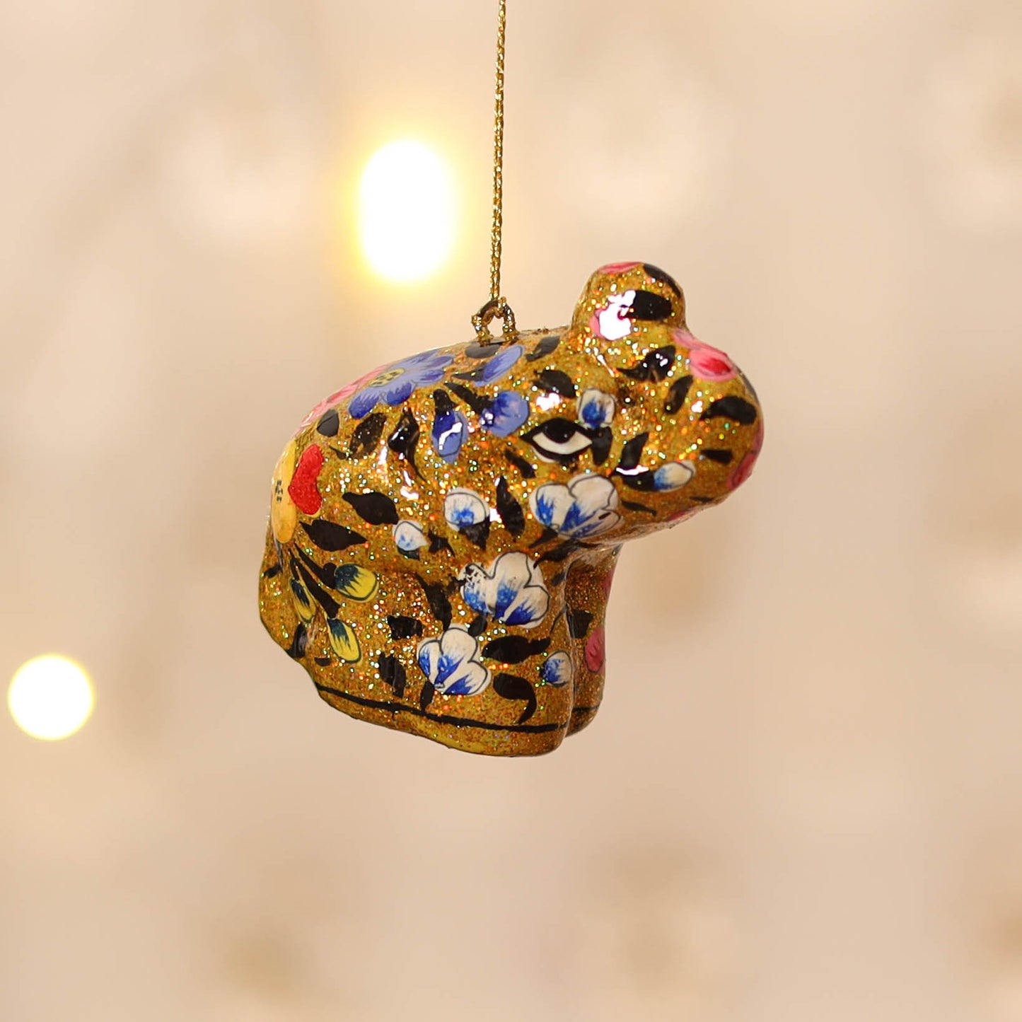 Kashmiri Handpainted Paper Mache Elephant Hanging for Home Decor 03