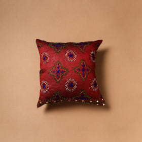 Floral Hand Embroidered Cushion Cover (16 x 16 in) 13