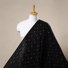 Black Cotton Pochampally Ikat Fabric