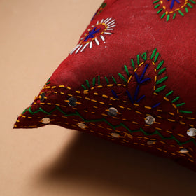 Floral Hand Embroidered Cushion Cover (16 x 16 in) 13