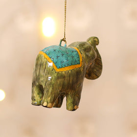 Kashmiri Handpainted Paper Mache Elephant Hanging for Home Decor 05