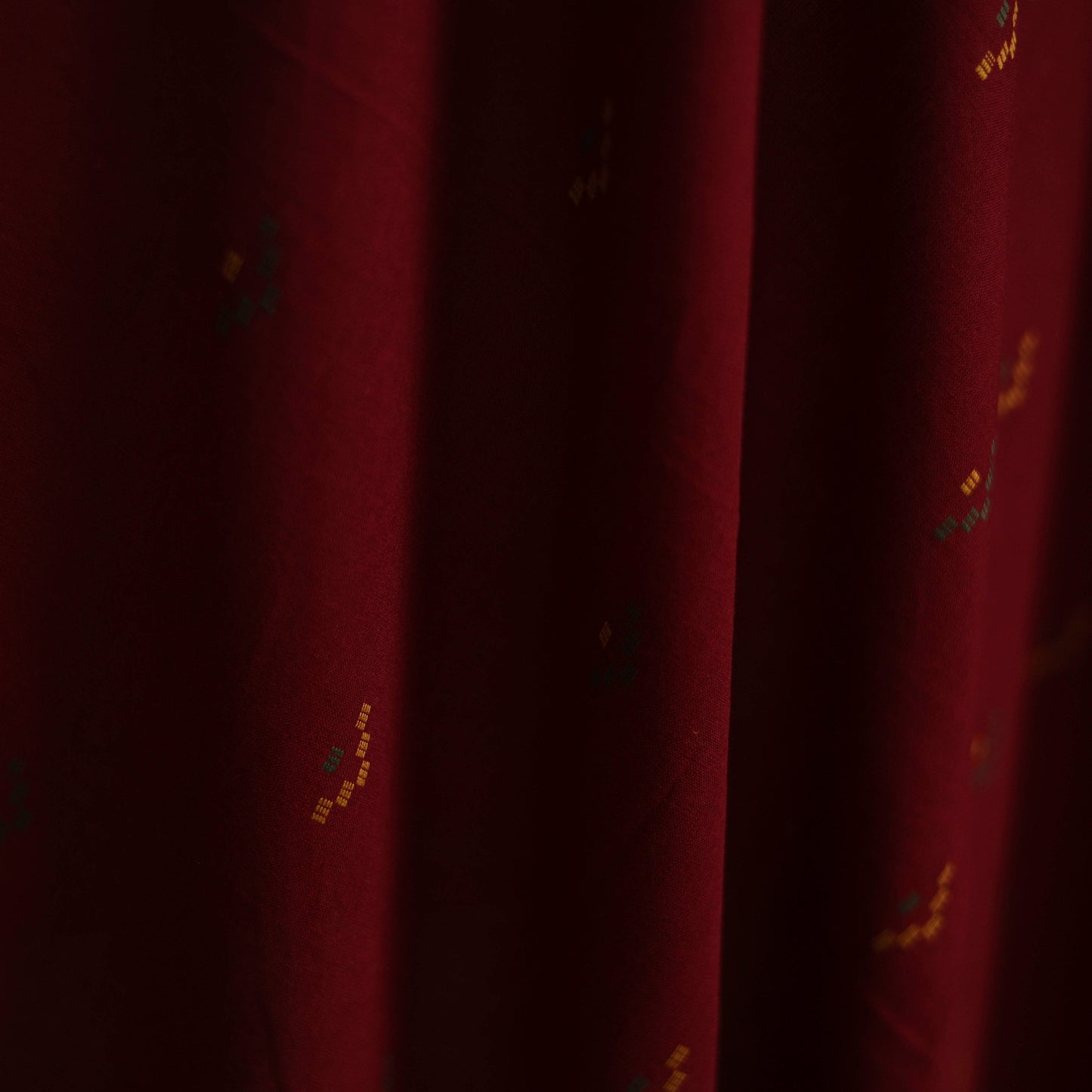 Maroon - Prewashed Cotton Jacquard Fabric 08